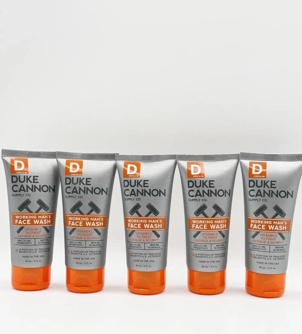 Duke Cannon Lot 5 Working Man's Face Wash 2 oz each Vitamin C Made in USA New